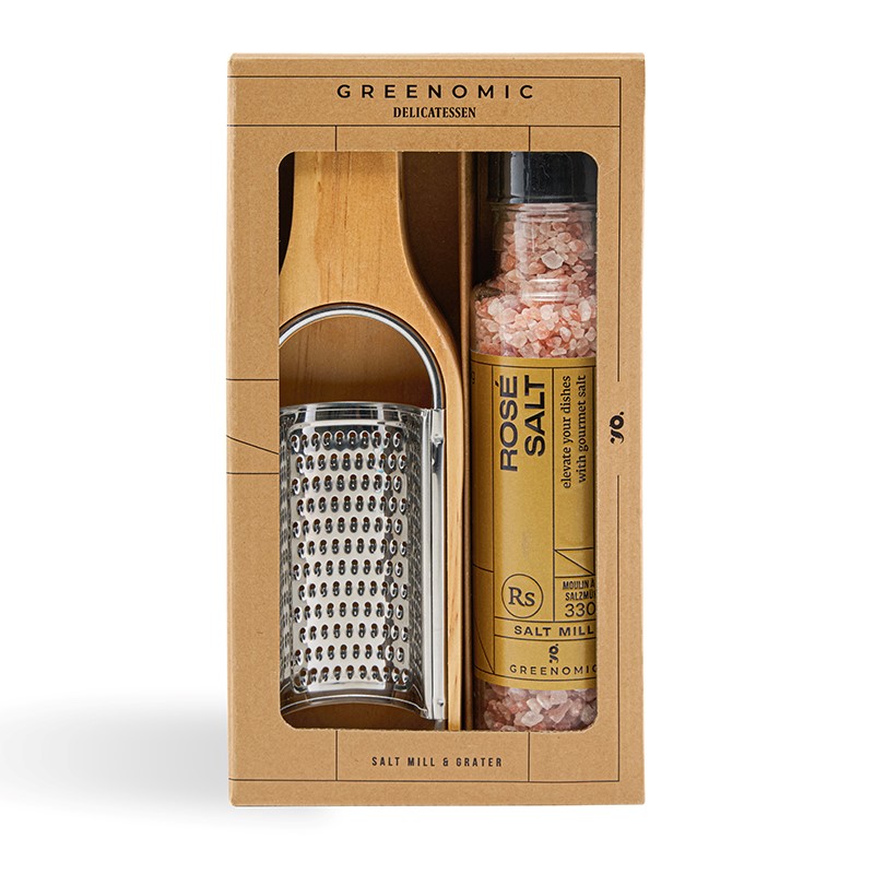 Greenomic Delikatessen - Gift Set Grater + Rose Salt